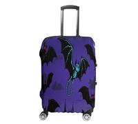ERSTSNCK Halloween Flying Bat Luggage Suitcase Covers Elastic Washable Cute Luggage Protector Travel Suitcase Protective Cover For Adult (Fit 19-32 Inch Luggages), white, Small, Halloween Flying Bat