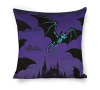 ERSTSNCK Halloween Flying Bat Pillow Covers 18"x18" Linen Throw Pillow Covers - Double Sided Decorative Square Cushion Cases for Sofa, Bed, Chair (No Insert Included)