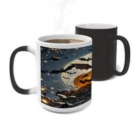 ERSTSNCK Halloween Flying Bats Color Changing Mug Heat Changing Coffee Mug Funny Magic Cup Heat Sensitive Travel Mugs Novelty Coffee Cups Personalized Customized Gift for Men Women 11 Oz