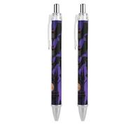 ERSTSNCK Halloween Flying Bats Moon Black Ballpoint Pens Fine Point (0.5mm) Black Ink Pen Retractable Ball Point Pens with Comfortable Full Grip for Journaling, And Office Writing Ideal 2 PCS