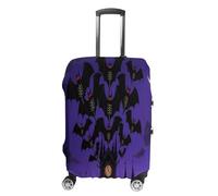 ERSTSNCK Halloween Flying Bats Moon Luggage Suitcase Covers Elastic Washable Cute Luggage Protector Travel Suitcase Protective Cover For Adult (Fit 19-32 Inch Luggages), white, Small, Halloween Flying