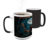 ERSTSNCK Halloween Horror Wolf Color Changing Mug Heat Changing Coffee Mug Funny Magic Cup Heat Sensitive Travel Mugs Novelty Coffee Cups Personalized Customized Gift for Men Women 11 Oz