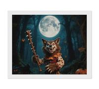ERSTSNCK Halloween Horror Wolf Diamond Painting Kits for Adults 16"x20" 5D Diamond Art Kits for Beginners DIY Full Drill Round Diamonds Gem Art Crafts Painting for Home Wall Decor