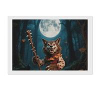 ERSTSNCK Halloween Horror Wolf Diamond Painting Kits for Adults 8"x12" 5D Diamond Art Kits for Beginners DIY Full Drill Round Diamonds Gem Art Crafts Painting for Home Wall Decor