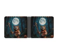 ERSTSNCK Halloween Horror Wolf Wallet for Men Bifold Rfid Blocking Slim Money Clip Front Pocket Wallet Card Holder