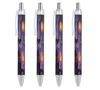 ERSTSNCK Halloween Owl Pumpkin Black Ballpoint Pens Fine Point (0.5mm) Black Ink Pen Retractable Ball Point Pens with Comfortable Full Grip for Journaling, And Office Writing Ideal 4 PCS