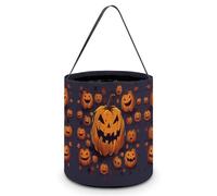 ERSTSNCK Halloween Pumpkin Halloween Candy Buckets Reusable Tote Candy Bag - Trick Or Treat Goody Bag with Handles