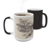 ERSTSNCK Hand Drawn Floral Dragonfly Color Changing Mug Heat Changing Coffee Mug Funny Magic Cup Heat Sensitive Travel Mugs Novelty Coffee Cups Personalized Customized Gift for Men Women 11 Oz