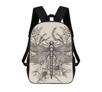 ERSTSNCK Hand Drawn Floral Dragonfly Laptop Backpack for Travel Work Cute Bookbag Computer Backpack Casual Daypack