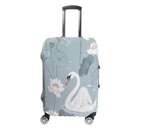 ERSTSNCK Hand Drawn Flower Luggage Suitcase Covers Elastic Washable Cute Luggage Protector Travel Suitcase Protective Cover For Adult (Fit 19-32 Inch Luggages) X-Large, white, L, Hand Drawn Flower