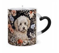 ERSTSNCK Hand Drawn Garden Dog Color Changing Mug Heat Changing Coffee Mugs Funny Magic Cup Heat Sensitive Travel Mug Novelty Coffee Cups Personalized Customized Gift Idea for Men & Women 11 Oz