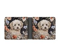 ERSTSNCK Hand Drawn Garden Dog Wallet for Men Bifold Rfid Blocking Slim Money Clip Front Pocket Wallet Card Holder