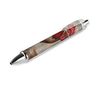 ERSTSNCK Hand Drawn Rooster Black Ballpoint Pens Fine Point (0.5mm) Black Ink Pen Retractable Ball Point Pens with Comfortable Full Grip for Journaling, And Office Writing Ideal 1 PCS