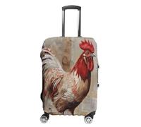 ERSTSNCK Hand Drawn Rooster Luggage Suitcase Covers Elastic Washable Cute Luggage Protector Travel Suitcase Protective Cover For Adult (Fit 19-32 Inch Luggages) X-Large, white, S, Hand Drawn Rooster