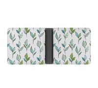 ERSTSNCK Hand Drawn Tea Leaves Wallet for Men Bifold Rfid Blocking Slim Money Clip Front Pocket Wallet Card Holder