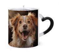 ERSTSNCK Happy Puppy Color Changing Mug Heat Changing Coffee Mugs Funny Magic Cup Heat Sensitive Travel Mug Novelty Coffee Cups Personalized Customized Gift Idea for Men & Women 11 Oz