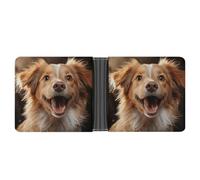 ERSTSNCK Happy Puppy Wallet for Men Bifold Rfid Blocking Slim Money Clip Front Pocket Wallet Card Holder