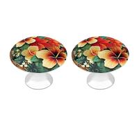 ERSTSNCK Hawaiian Style Print Pattern Cabinet Knobs, 2-Pack Silver Stainless Steel Drawer Pulls with Screws, Elegant Hardware for Dressers, Kitchen,Cabinets & Desks