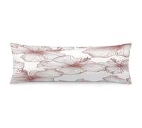ERSTSNCK Hibiscus Flower Pattern Body Pillow Pillowcase 20"x54" Lumbar Throw Pillow Covers with Hidden Zipper Breathable & Cozy Full Long Bodypillow Case Cover for Sleeping Bedroom Couch Sofa Decor