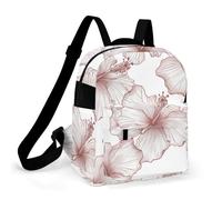 ERSTSNCK Hibiscus Flower Pattern Small Backpack for Women Mini Backpack Purse Travel Fashion Roomy Shoulder Handbag