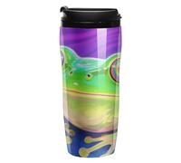 ERSTSNCK Hippie Frog 12 Oz Travel Coffee Mug Vacuum Insulated Travel Mug Leakproof Cup with Lid Reusable Coffee Tumbler for Hot And Cold Drinks, Gift for Men And Women