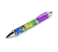 ERSTSNCK Hippie Frog Black Ballpoint Pens Fine Point (0.5mm) Black Ink Pen Retractable Ball Point Pens with Comfortable Full Grip for Journaling, And Office Writing Ideal 1 PCS