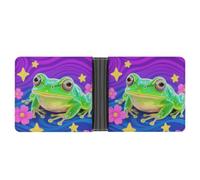 ERSTSNCK Hippie Frog Wallet for Men Bifold Rfid Blocking Slim Money Clip Front Pocket Wallet Card Holder