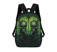 ERSTSNCK Horrifying Green Skull Laptop Backpack for Travel Work Cute Bookbag Computer Backpack Casual Daypack