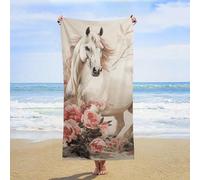 ERSTSNCK Horse Image Beach Towel Oversized 31" X 63" Absorbent Towels Quick Dry Pool Towel Lightweight Bath Towels Sandproof Beach Blanket for Gym Swimming Sports Travel Gifts