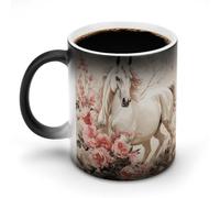ERSTSNCK Horse Image Color Changing Mug 11 Oz Heat Changing Coffee Mugs Funny Magic Cup Heat Sensitive Ceramics Mug Novelty Coffee Cups Personalized Customized Gift Idea for Men & Women