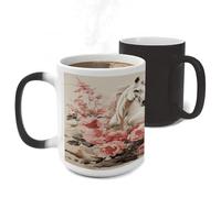 ERSTSNCK Horse Image Color Changing Mug Heat Changing Coffee Mug Funny Magic Cup Heat Sensitive Travel Mugs Novelty Coffee Cups Personalized Customized Gift for Men Women 11 Oz