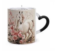 ERSTSNCK Horse Image Color Changing Mug Heat Changing Coffee Mugs Funny Magic Cup Heat Sensitive Travel Mug Novelty Coffee Cups Personalized Customized Gift Idea for Men & Women 11 Oz