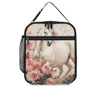 ERSTSNCK Horse Image Lunch Bag for Adults Reusable Insulated Lunchbox Leakproof Small Lunch Box Tote for Men & Women Portable Food Cooler Bag for Work, Office, Picnics