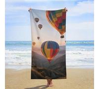 ERSTSNCK Hot Air Balloons Beach Towel Oversized 31" X 63" Absorbent Towels Quick Dry Pool Towel Lightweight Bath Towels Sandproof Beach Blanket for Gym Swimming Sports Travel Gifts