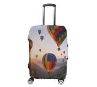 ERSTSNCK Hot Air Balloons Luggage Suitcase Covers Elastic Washable Cute Luggage Protector Travel Suitcase Protective Cover For Adult (Fit 19-32 Inch Luggages), white, L, Hot Air Balloons