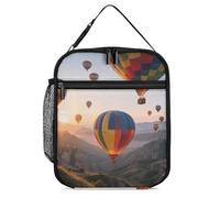 ERSTSNCK Hot Air Balloons Lunch Bag for Adults Reusable Insulated Lunchbox Leakproof Small Lunch Box Tote for Men & Women Portable Food Cooler Bag for Work, Office, Picnics