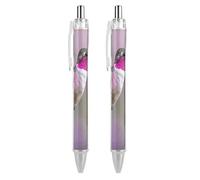 ERSTSNCK Humming Birds Black Ballpoint Pens Fine Point (0.5mm) Black Ink Pen Retractable Ball Point Pens with Comfortable Full Grip for Journaling, And Office Writing Ideal 2 PCS
