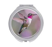 ERSTSNCK Humming Birds Compact Mirror for Purse, Double-Sided 1x/2x Magnifying Metal Pocket Makeup Mirrors, Folding Mini Vanity Mirror, Handheld Round Travel Cosmetic Mirrors for Women