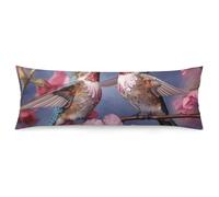 ERSTSNCK Humming Birds with Pink Body Pillow Pillowcase 20"x54" Lumbar Throw Pillow Covers with Hidden Zipper Breathable & Cozy Full Long Bodypillow Case Cover for Sleeping Bedroom Couch Sofa Decor