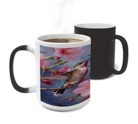 ERSTSNCK Humming Birds With Pink Color Changing Mug Heat Changing Coffee Mug Funny Magic Cup Heat Sensitive Travel Mugs Novelty Coffee Cups Personalized Customized Gift for Men Women 11 Oz