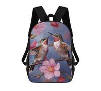 ERSTSNCK Humming Birds With Pink Laptop Backpack for Travel Work Cute Bookbag Computer Backpack Casual Daypack