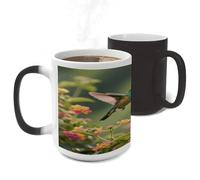 ERSTSNCK Hummingbird Color Changing Mug Heat Changing Coffee Mug Funny Magic Cup Heat Sensitive Travel Mugs Novelty Coffee Cups Personalized Customized Gift for Men Women 11 Oz