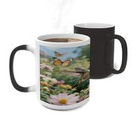ERSTSNCK Hummingbird Color Changing Mug Heat Changing Coffee Mug Funny Magic Cup Heat Sensitive Travel Mugs Novelty Coffee Cups Personalized Customized Gift for Men Women 11 Oz