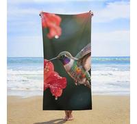 ERSTSNCK Hummingbird Hover Beach Towel Oversized 31" X 63" Absorbent Towels Quick Dry Pool Towel Lightweight Bath Towels Sandproof Beach Blanket for Gym Swimming Sports Travel Gifts