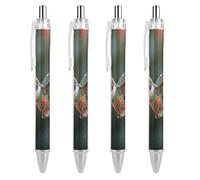 ERSTSNCK Hummingbird Hover Black Ballpoint Pens Fine Point (0.5mm) Black Ink Pen Retractable Ball Point Pens with Comfortable Full Grip for Journaling, And Office Writing Ideal 4 PCS