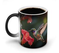 ERSTSNCK Hummingbird Hover Color Changing Mug 11 Oz Heat Changing Coffee Mugs Funny Magic Cup Heat Sensitive Ceramics Mug Novelty Coffee Cups Personalized Customized Gift Idea for Men & Women