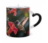 ERSTSNCK Hummingbird Hover Color Changing Mug Heat Changing Coffee Mugs Funny Magic Cup Heat Sensitive Travel Mug Novelty Coffee Cups Personalized Customized Gift Idea for Men & Women 11 Oz