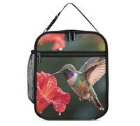 ERSTSNCK Hummingbird Hover Lunch Bag for Adults Reusable Insulated Lunchbox Leakproof Small Lunch Box Tote for Men & Women Portable Food Cooler Bag for Work, Office, Picnics