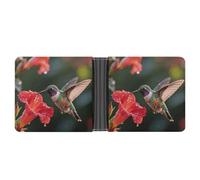 ERSTSNCK Hummingbird Hover Wallet for Men Bifold Rfid Blocking Slim Money Clip Front Pocket Wallet Card Holder