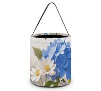 ERSTSNCK Hydrangeas Daisies Butterflies Halloween Candy Buckets Reusable Tote Candy Bag - Trick Or Treat Goody Bag with Handles